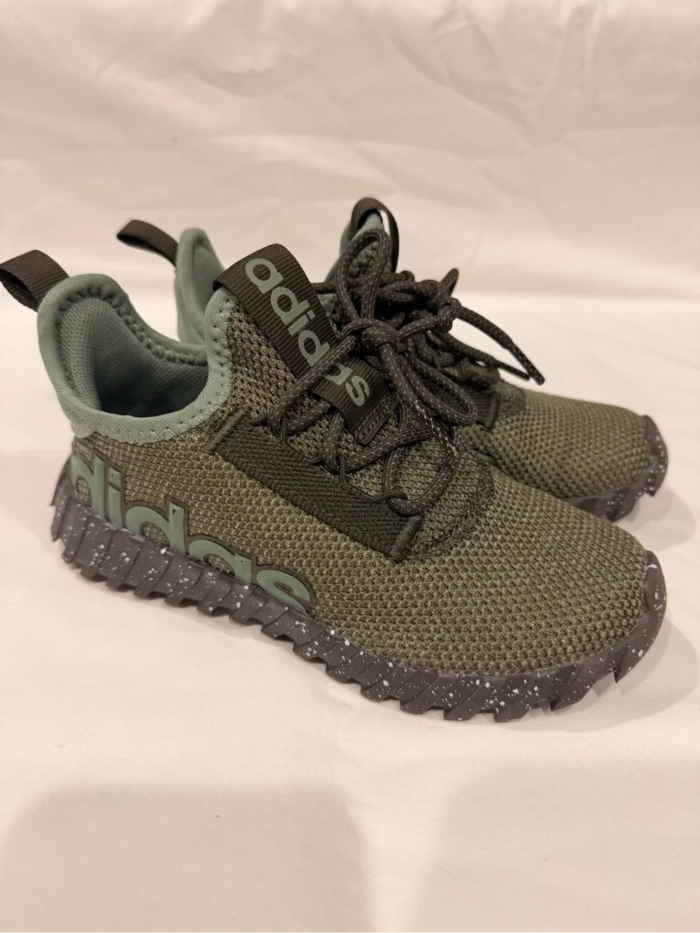adidas Kids Olive Green Knit Trail Sneakers